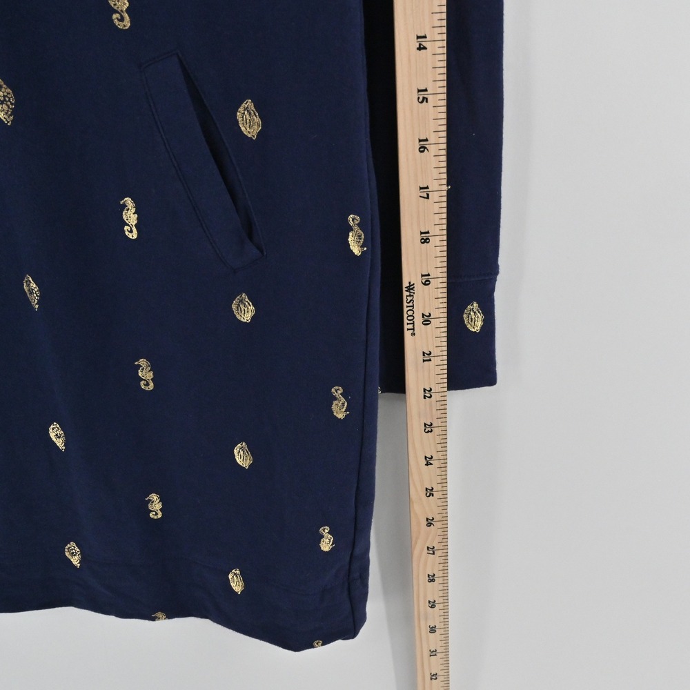 Lilly Pulitzer Skipper Ruffle Dress Womens Size XS Navy Gold Seahorse Cotton - Picture 6 of 14